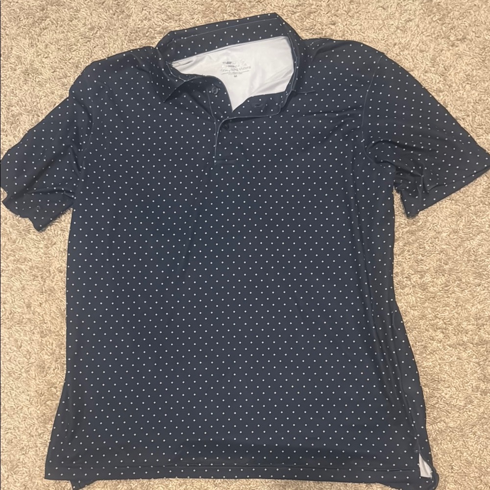 Vineyard Vines Blue and White Polka Dot Polo Shirt